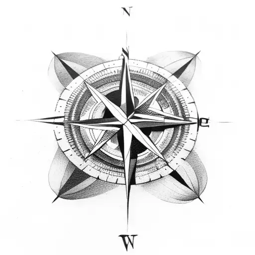 Compass With Cow Skull