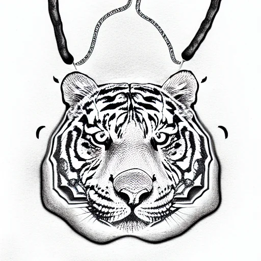 Tiger Morphing Into A Turtle Wearing A Necklace With Rick Ross' Face On It