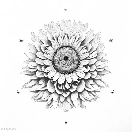 Chrysanthemums With Skull