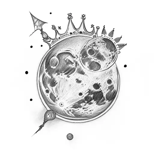 White Moon With Two Crowns Up