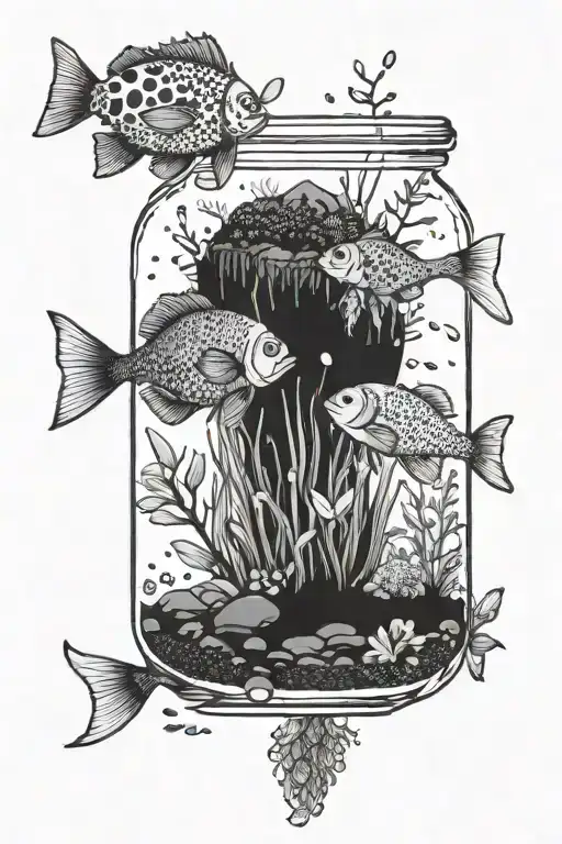 Terrarium With Fish Swimming