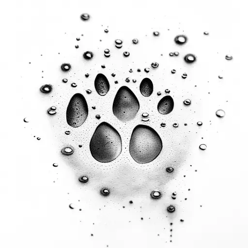 Paw Print In Water
