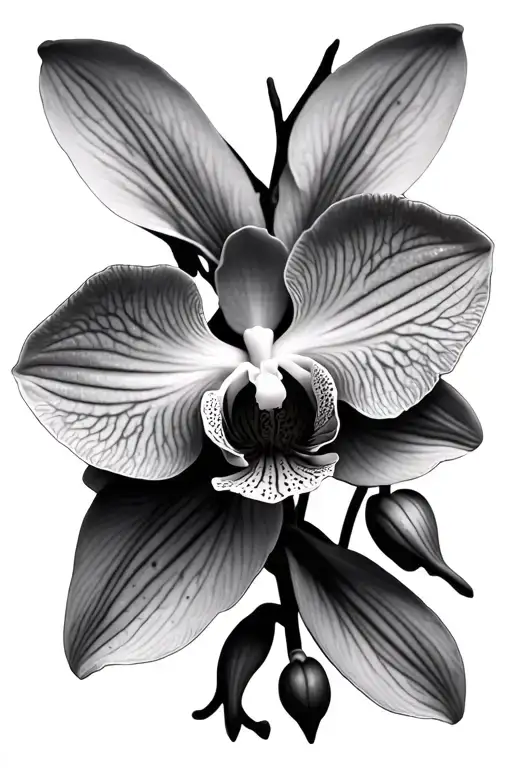 Orchid With Flower Background