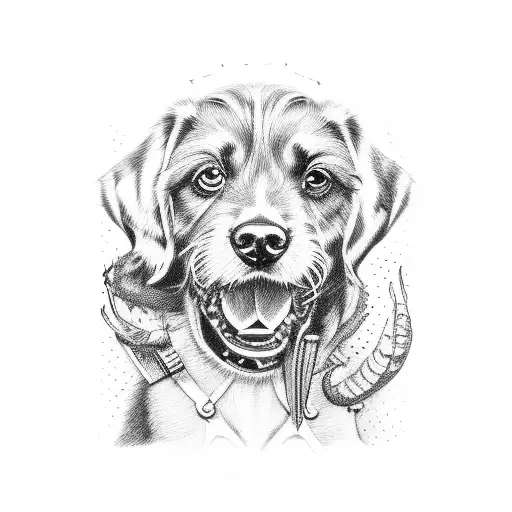 Side View Grunge Dog Teeth