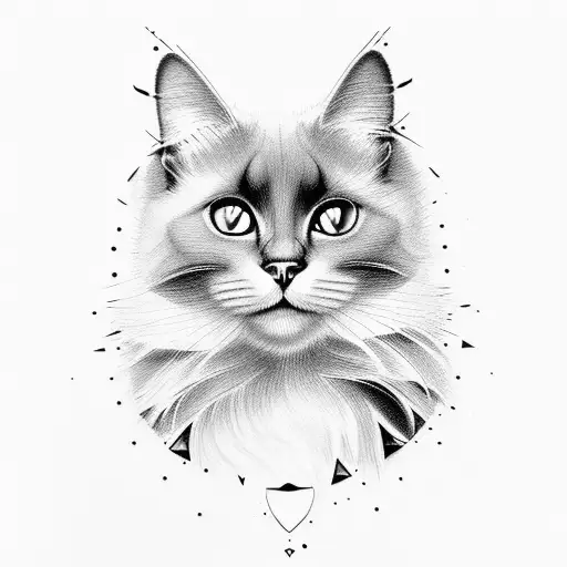 Black Cat Blue Eyes Looks Out From The Darkness