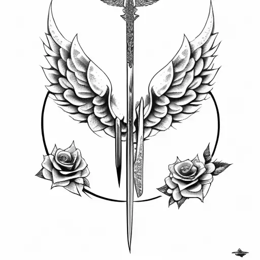 Angel Long Sword Roses