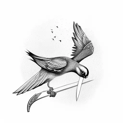 Bird Carrying A Sword