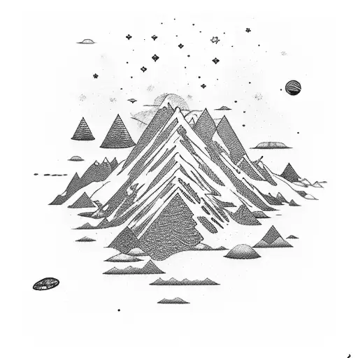 A Mountain Range Made Up Of Interconnected Galaxies