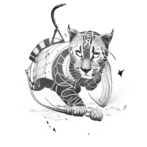 Military Drum With A Panther Silhouette