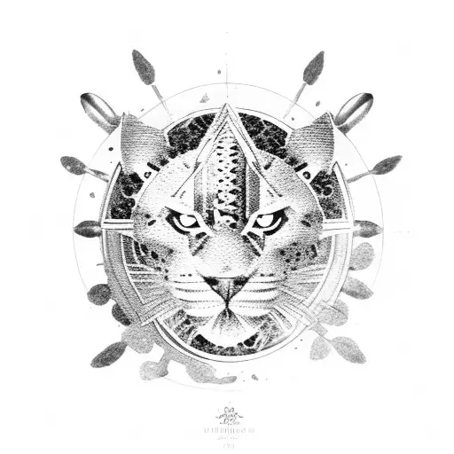 Military Drum Surrounded By Panther Paw Prints