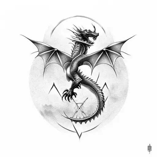 Dragon Standing And Holding A Sword