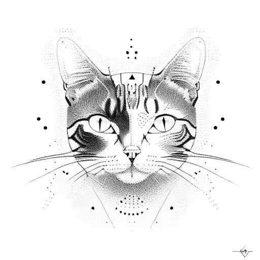 A Circuit Board With Cat Silhouettes As The Traces