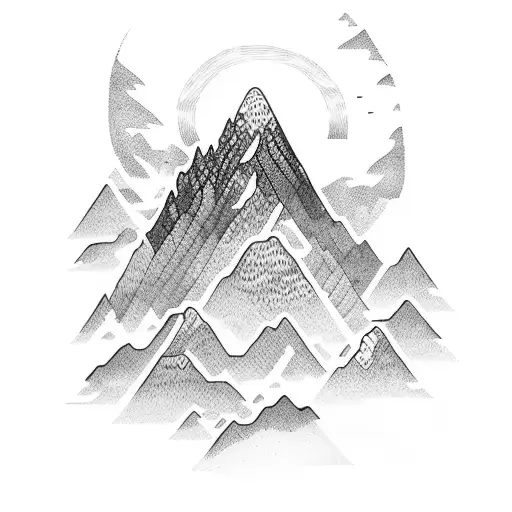 Ocean Mountains Black And White