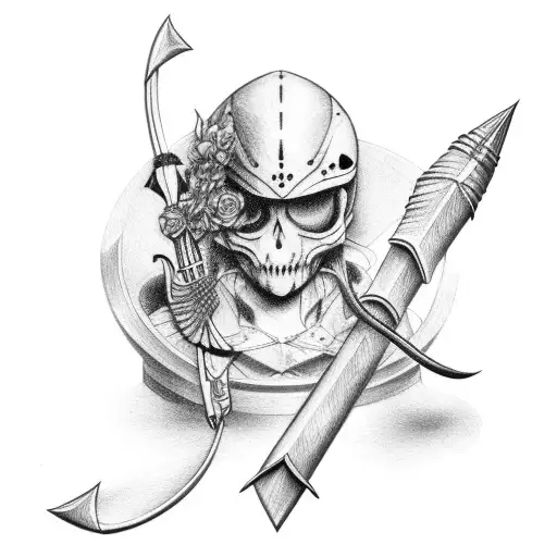 Vanitas Name With Arrow Mark Design For Forearm