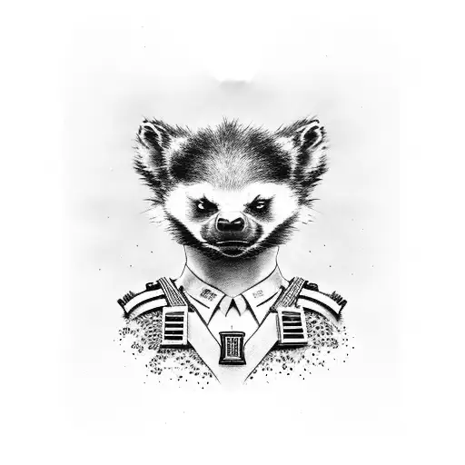 Honey Badger In Military Uniform