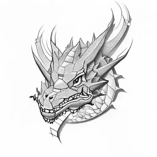 Design A Geometric 3D Dragon Tattoo Inspired By Working Out