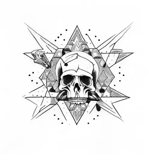 Texas And Cactus And Skull