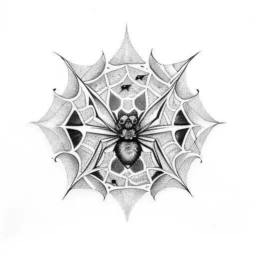 Bats With Mandala Along With Spider Webs A Full Arm Sleeve