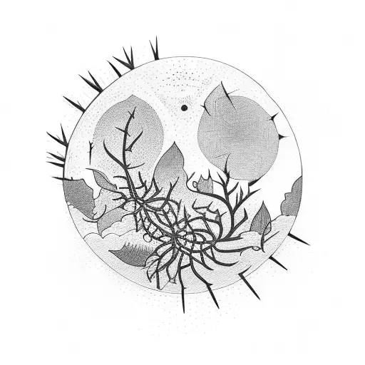 A Circle Is Created From Growing Plants With Thorns That Is Empty In The Middle