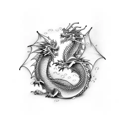 Japenise Dragon Rolled Around