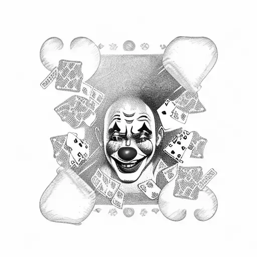 Clown Gambling Money Drugs Cards