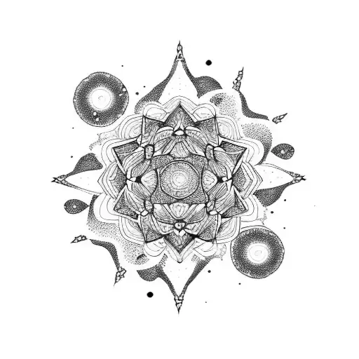 Mandala-inspired Galaxy With Hexagonal Patterns