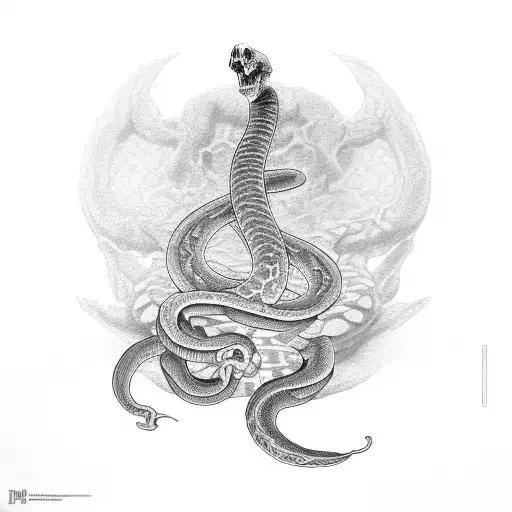 Snake With Skeleton Hand