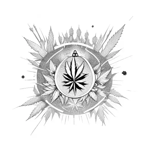 A Ufo Abducting A Cannabis Plant