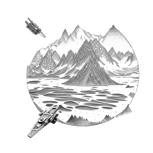 Outdoor Mountain Lake Millennium Falcon