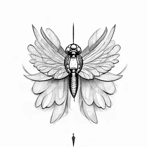 Mechanical Dragonfly With Intricate Wings