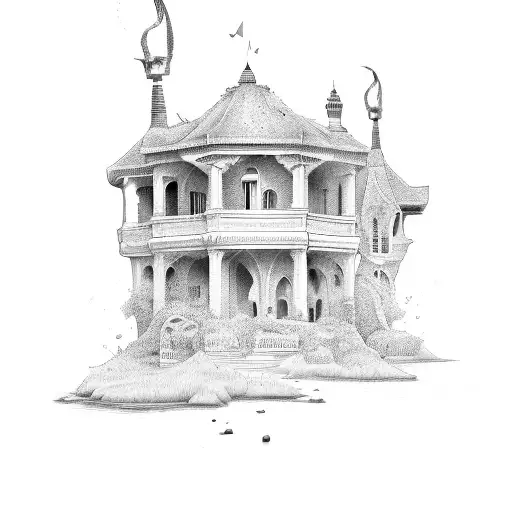 A Broken Doric Style Building