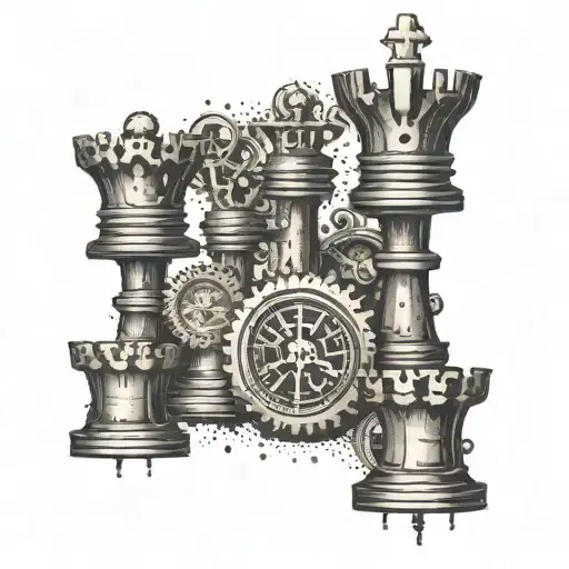 Chess Pieces Made Of Clock Gears