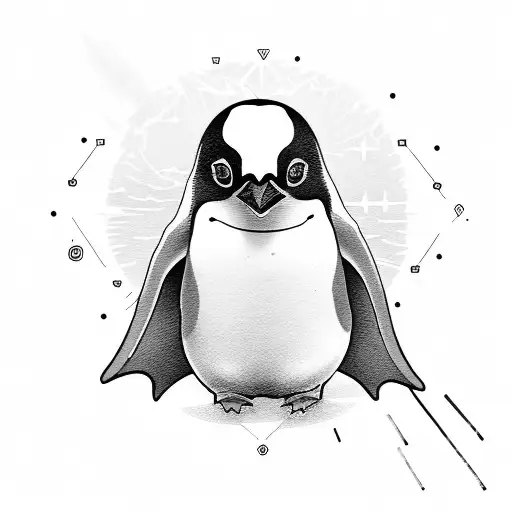 A Penguin Wearing A Linux Cape And Holding A Command Line Sword
