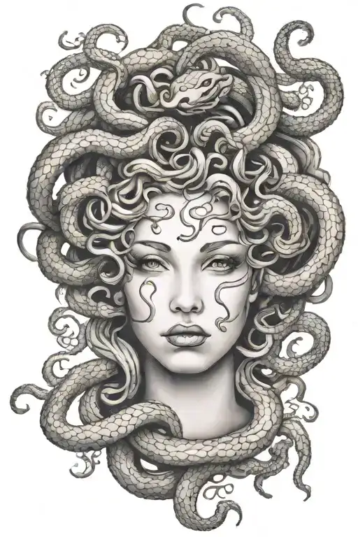 Medusa Head With Snakes Slithering