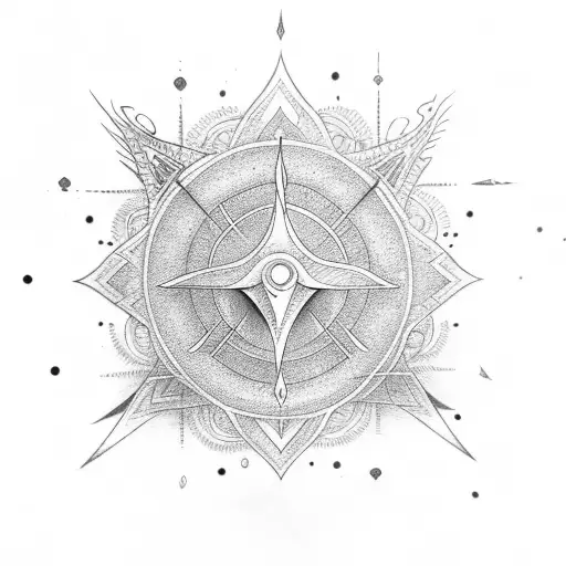 Spear Originating From Lotus Creating A Path Surrounded By Trees