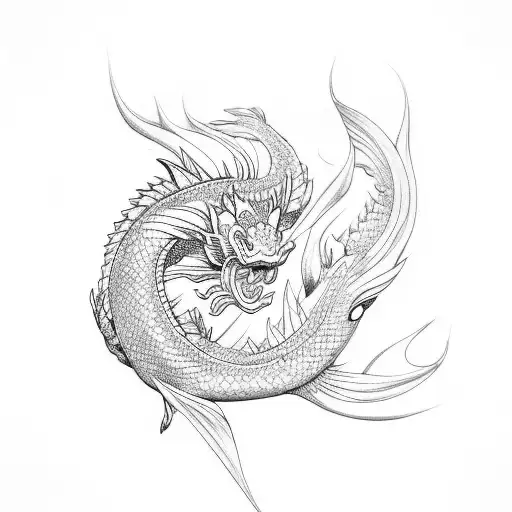 Peces Koi Y Dragon