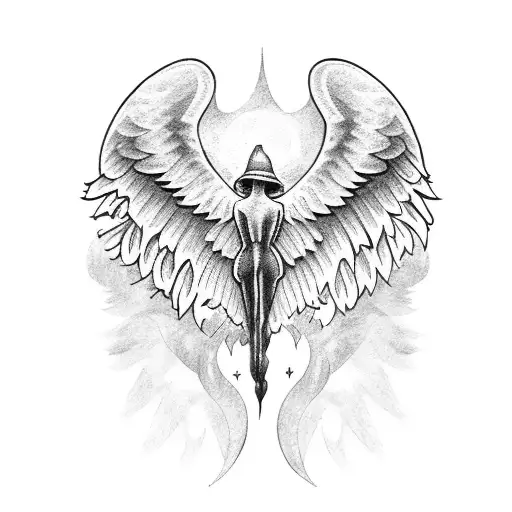 2 Angel Wings And Moon