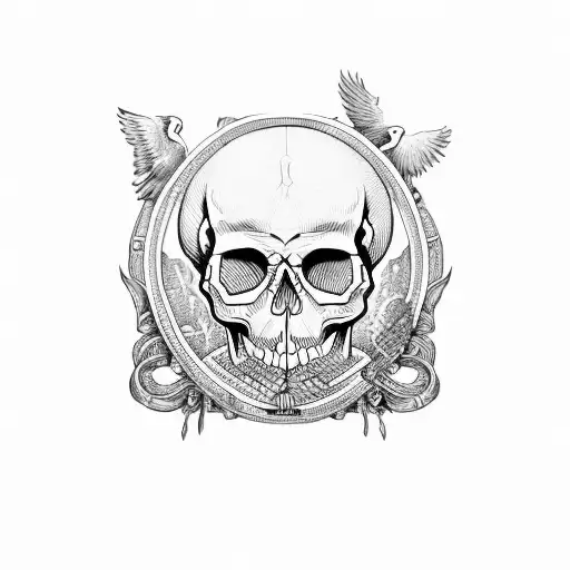 Skull And Gun And Money And Wings