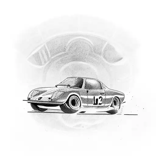 A Vintage German Sports Car Racing Against A Japanese Sports Car