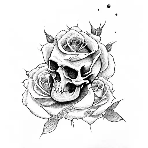 Roses With Skull
