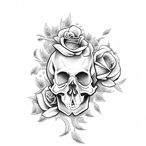 Skull With Roses