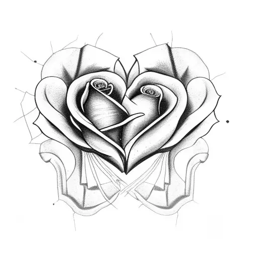 Heart With Rose With Name Sarif