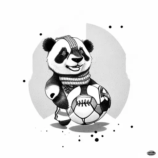 A Sporty Panda Wearing An Italian Football Scarf