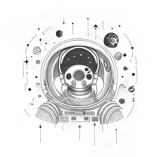 An Astronaut Exploring A Galaxy Filled With Musical Instruments