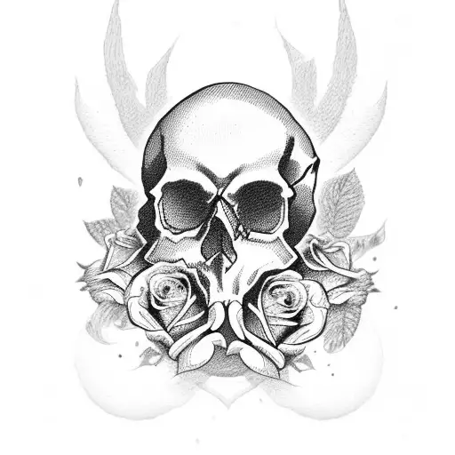 Skull With Roses