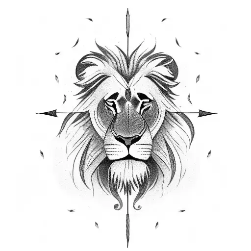 Black Lion With Wind And A Sail Boat