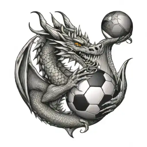Create A Dragon Holding A Football In Its Claws With Afc Bournemouth Colors