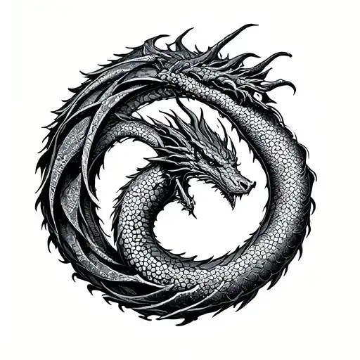 Circular Ouroboros Dragon