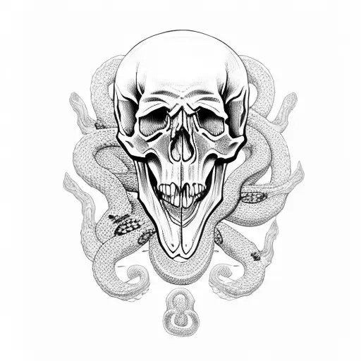 Skull With Snake Hair