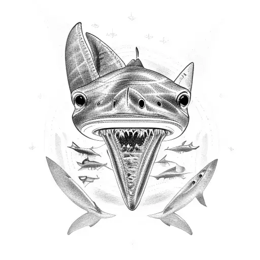 Ship Compus With Shark